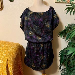 Divided peacock feather mini dress 🦚